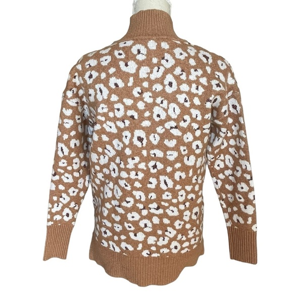 Loft Women’s Animal Print Turtleneck Sweater Tunic Size S Shimmer Cozy Comfy - Picture 7 of 11